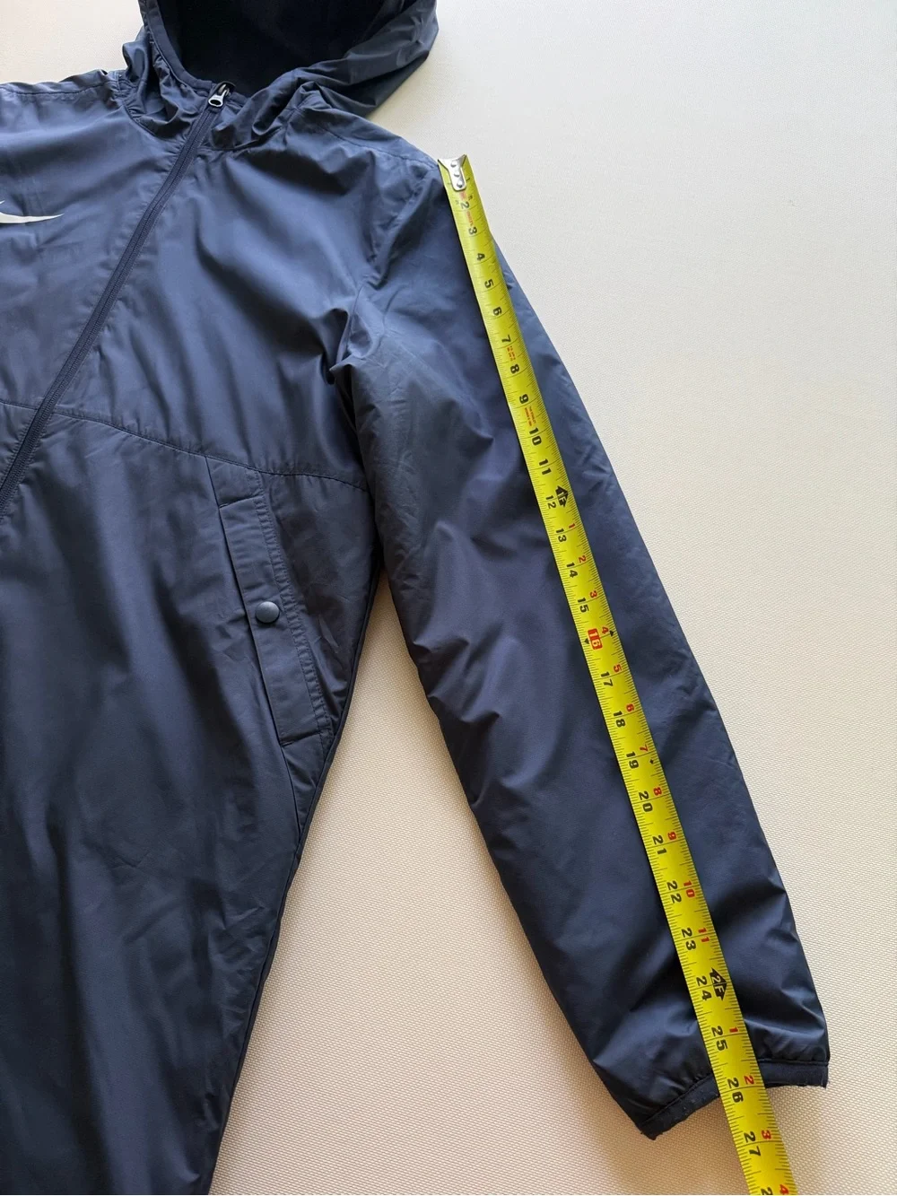 Nike Navy Hooded Long Puffer Jacket